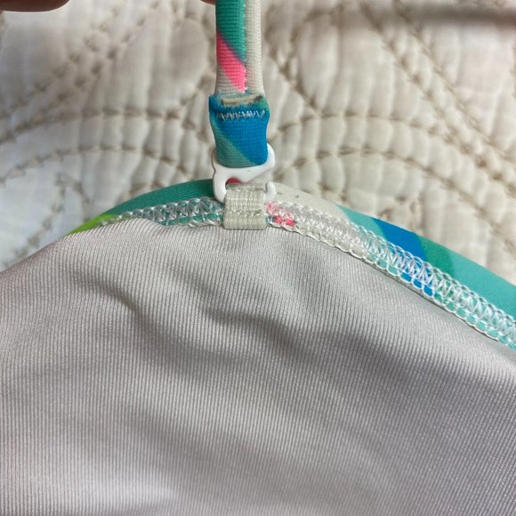 Aerie (sz L) bright stripe bandeau/halter bikini top - Picture 8 of 9